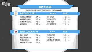 Banstead CC 1st XI v Esher CC Mens 1st XI [upl. by Donadee]