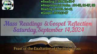 Todays Catholic Mass Readings andGospelReflectionsaturdaymass 14september 2024masstodaybible [upl. by Swinton]