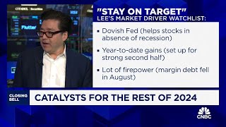 What stocks do in the next month is a coin flip due to election says Fundstrats Tom Lee [upl. by Analihp]