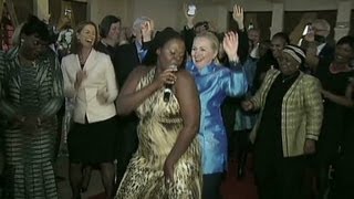 Hillary Clinton dances in Pretoria South Africa [upl. by Ponce]