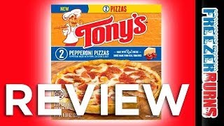 TONYS Single Serve Pizzeria Style Pepperoni Pizza Video Review Freezerburns Ep654 [upl. by Lledroc]