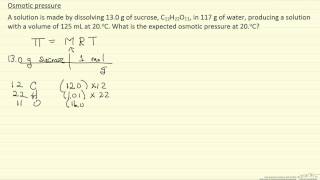 Osmotic Pressure Example [upl. by Teragramyram]