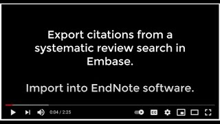 Embase Citation Export for EndNote Software [upl. by Asseralc]