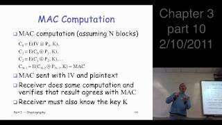 Chapter 3 part 10 Symmetric Key Crypto  integrity message authentication code MAC [upl. by Leighton356]