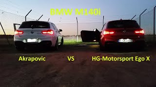 BMW M140i Akrapovic VS HGMotorsport Ego X [upl. by Katie]