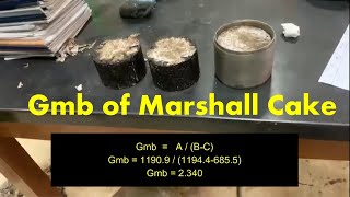 Gmb of Asphalt Mix Marshall cake [upl. by Thedrick182]