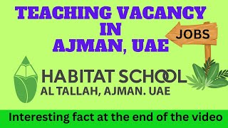 teaching vacancy in Ajman UAE for 2024 abroadteacherjob [upl. by Eiclehc]