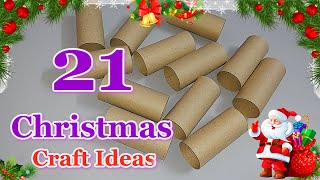 21 Easy Low cost Christmas Decoration ideas from waste empty rolls  DIY Christmas craft idea🎄202 [upl. by Ash]