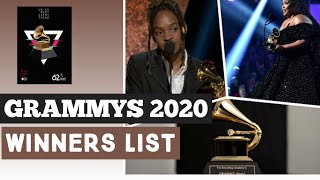 GRAMMY AWARDS 2020 WINNERS LIST  62ND GRAMMY AWARDS WINNERS [upl. by Durston]