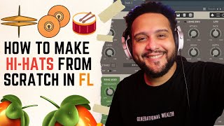 How To Make HiHats From Scratch in FL Studio 4 EASY Ways [upl. by Strage]