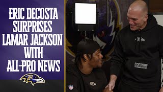 Eric DeCosta Surprises Lamar Jackson With AllPro News  Baltimore Ravens [upl. by Ateuqahs918]