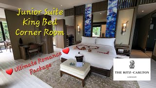 The RitzCarlton Langkawi Ultimate Romance Package Junior Suite King Bed One Bedroom Corner Room [upl. by Laspisa]