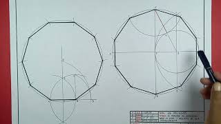 EL TRAZADO DE DECAGONO DADO EL LADO E INSCRITO EN UNA CIRCUNFERENCIA [upl. by Rimat735]