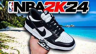 HOW TO MAKE Nike Dunk Low “White Black Panda” In NBA 2K24 Shoe Creator Next Gen [upl. by Meek351]