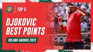 Novak Djokovics Top 5 Points  RolandGarros 2023 [upl. by Sil]