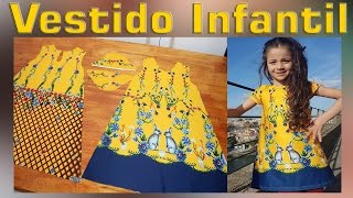 Corte e Costura Vestido Infantil  SUPER FÁCIL [upl. by Damle]