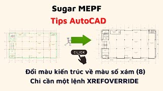 AutoCAD 2020  Đổi màu kiến trúc về màu số xám 8  Chỉ cần một lệnh XREFOVERRIDE  Sugar MEPF [upl. by Ygief]