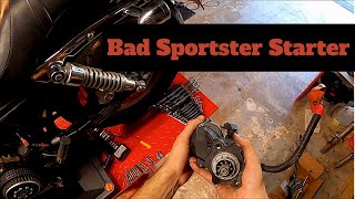 Replacing the Starter on a Harley Sportster [upl. by Nosnevets]