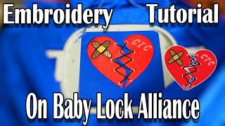 How to embroider on a hoodie using Brother Baby Lock Alliance CTC Hrtle Merch [upl. by Anya]