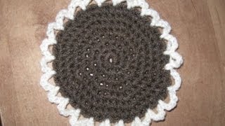 How to Crochet a Coaster  How to work in the round  Slow Motion Crochet [upl. by Einnep]