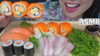 ASMR SUSHI PLATTER EATING SOUNDS NO TALKING  SASASMR [upl. by Sixel]