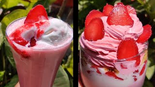 Strawberry MilkshakeStrawberry Trifleस्ट्राबेरी से बनाए मिल्क शेक ट्राइफलEasy strawberry recipes [upl. by Timi]