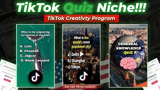 TRY this Niche TikTok Creativity Program Beta  Best Niche Quiz NIche [upl. by Arlo]