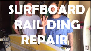 Surfboard Rail ding Repair with Grizzly  Surfboard repair Tutorial [upl. by Ginger]