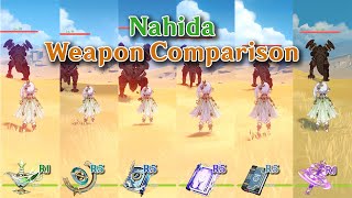 Nahida Weapon Comparison A Thousand Floating Dreams vs ALL Weapons COMPARISON [upl. by Ednalrym]