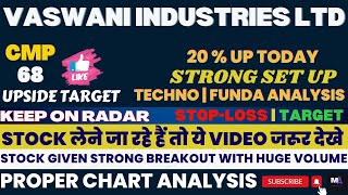 VASWANI INDUSTRIES SHARE LATEST NEWS  VASWANI STOCK ANALYSIS  VASWANI IND LATEST NEWS vaswani [upl. by Dylane]