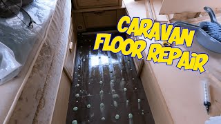 Caravan Floor Repair  Luner Clubman Caravan Project [upl. by Berenice]