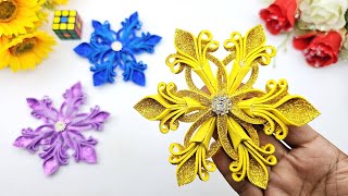 ❄️ Glitter Foam Snowflakes ❄️ DIY Christmas Ornaments Making With Foam Sheets [upl. by Annabal]