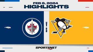 NHL Highlights  Jets vs Penguins  February 6 2024 [upl. by Arabela313]