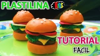 COMO HACER HAMBURGUESAS DE PLASTILINA FACIL ✅ MI MUNDO DE PLASTILINA [upl. by Enileqcaj]