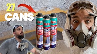 Insulating the Ceiling with Spray Foam  Shed to Shop  Ep 6 [upl. by Enalda]