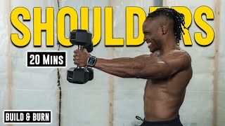 20 Mins Dumbbell ONLY Workout For 3D ShouldersDelts  Build amp Burn 17 [upl. by Nuahsak]