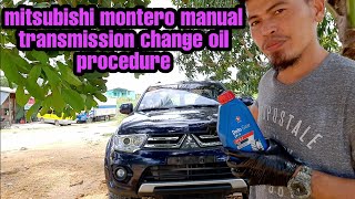 Mitsubishi monterostrada manual transmission change oil procedure [upl. by Nassi]