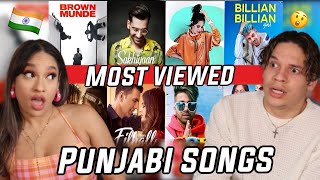 What in the Latin vibe Latinos react to The Top 50 Most Viewed Punjabi Songs On YouTube [upl. by Thistle]