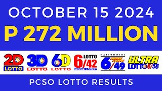 Lotto Result Today 9pm October 15 2024  PCSO Complete [upl. by Aden470]