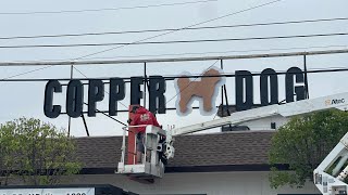 THE COPPER DOG SIGN INSTALLATION IN WILDWOOD NJ [upl. by Kalindi]