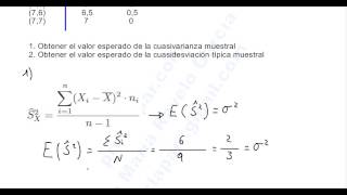 ESTADÍSTICA INFERENCIAL I EJERCICIO 7 VALOR ESPERADO DE LA CUASIDESVIACIÓN TÍPICA [upl. by Einreb]