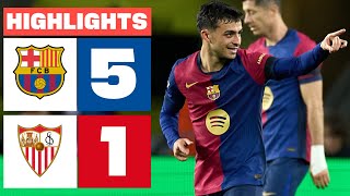 FC BARCELONA 5  1 SEVILLA FC I RESUMEN LALIGA EA SPORTS [upl. by Eetse]