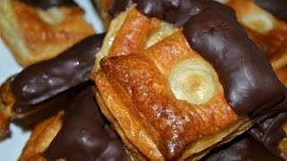 Puff Pastries with Chocolate amp Honey  Easy Puff Pastry Dessert Recipe [upl. by Stark]