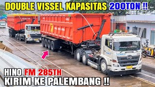 Trailer DOUBLE VISSEL 200TON  Di Tarik Truk HINO FM 285TH RENAULT K500HP KUMALA LOGISTIC [upl. by Naerb]