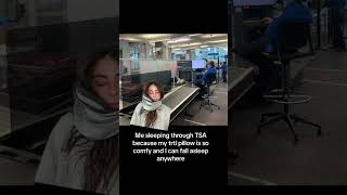 kyliemoran sleeping through TSA because her Trtl Pillow is so comfy she can fall asleep anywhere 🤣 [upl. by Okire]