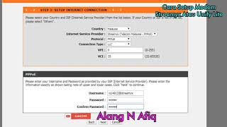 Cara Tutorial Step Tukar Setup Setting Modem Baru Streamyx  Unifi Lite TM Username Password [upl. by Sitnik]