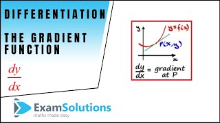 Differentiation  gradient function dydx  Calculus by ExamSolutions [upl. by Adigirb]