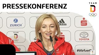 quotBeste Kür meines Lebensquot  Olympiasieger Savchenko und Massot  Pressekonferenz  Team Deutschland [upl. by Lemal]