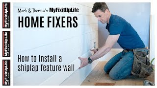 How to install shiplap Make a fun feature wall at home [upl. by Judsen613]