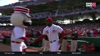 Cincinnati Reds Opening Day introductions at Great American Ball Park [upl. by Sukin132]